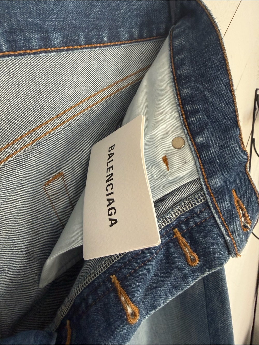 Balenciaga Blue Denim Jeans with Contrast Topstitching - Picture 4 of 9